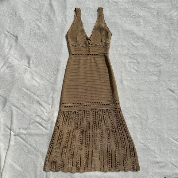 Rachel Comey Crochet Midi Dress Size Small Straw Cotton Knit $635 Peru EUC - Picture 6 of 16